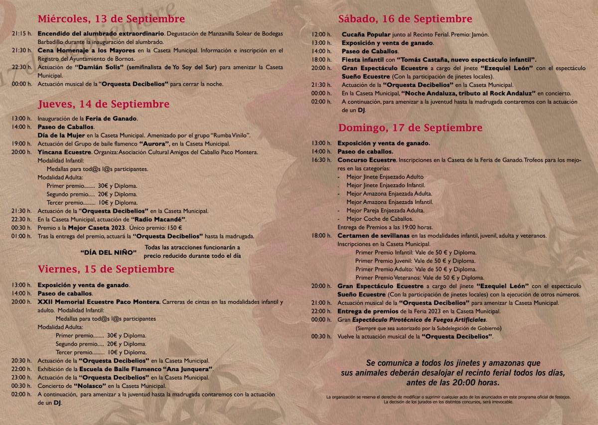 2023 Feria Bornos Programa