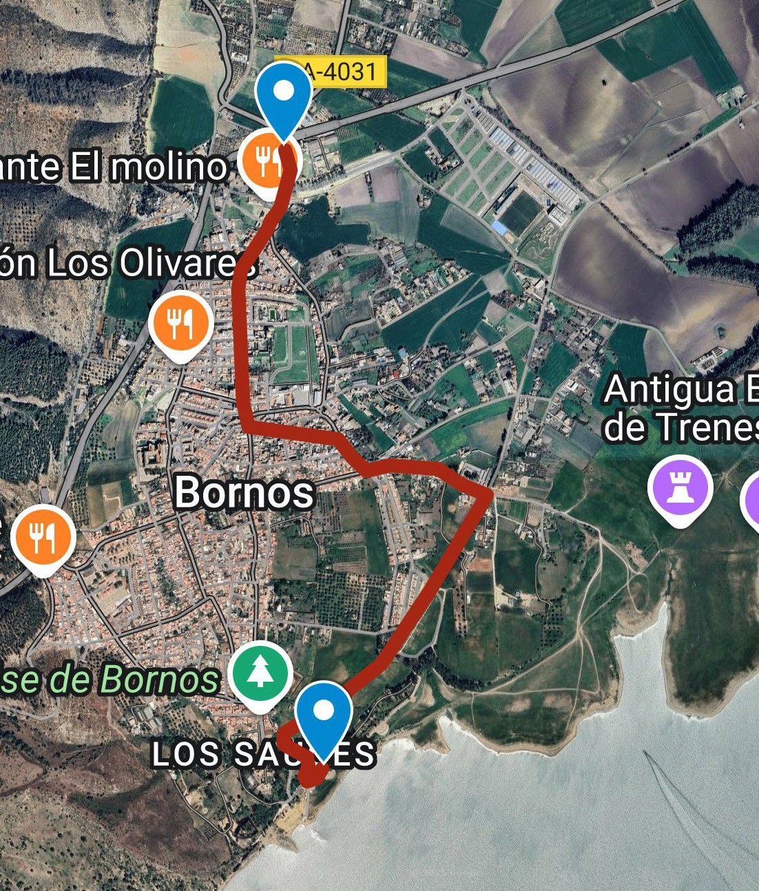 Ruta al embarcadero ancha para autocaravanas